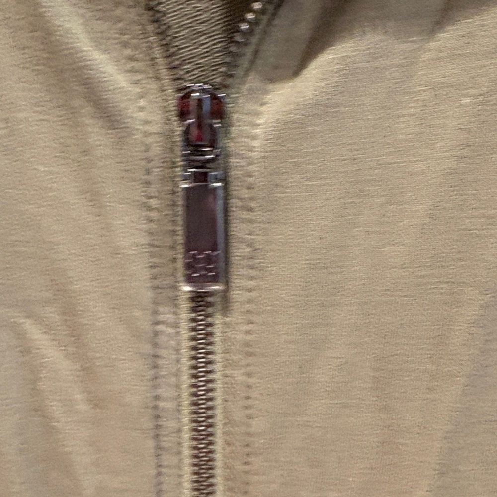 Skinnygirl Olive Green Zip-Up Hoodie with Navy Stripes - Picture 4 of 5